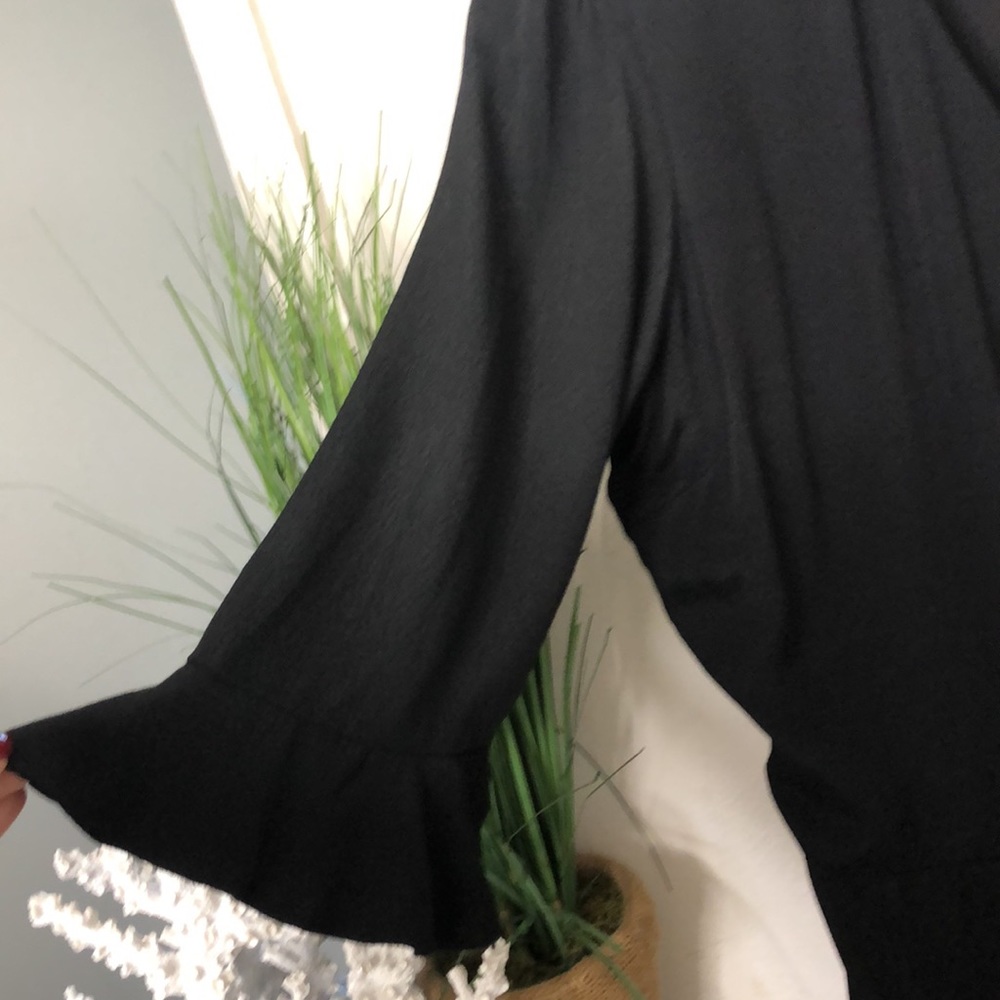 LOFT Navy Wrap Ruffle Romper - Picture 7 of 10